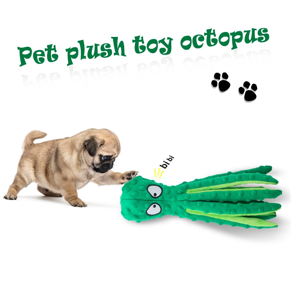 Octopus Plush Squeaky Dog Toy