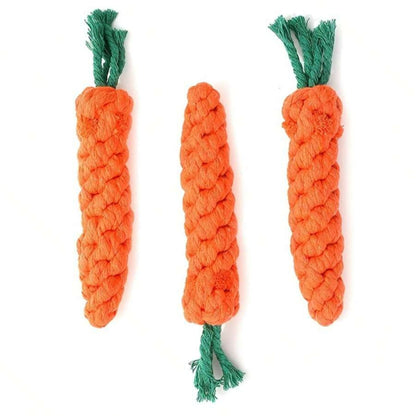 Carrot Rope Dog Toy for Chewing and Teeth Cleaning