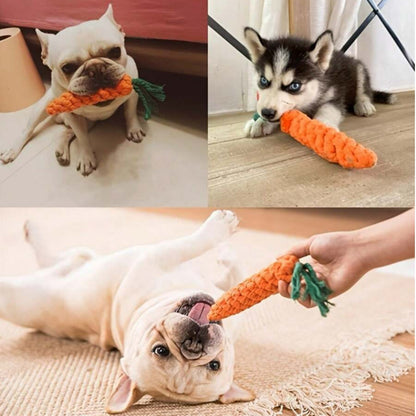 Carrot Rope Dog Toy for Chewing and Teeth Cleaning
