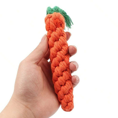 Carrot Rope Dog Toy for Chewing and Teeth Cleaning