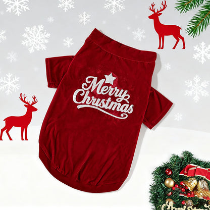 Dog Christmas Pajamas - Soft & Stretchy Holiday Pet Outfit for Winter and Fall