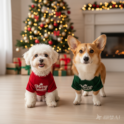 Dog Christmas Pajamas - Soft & Stretchy Holiday Pet Outfit for Winter and Fall