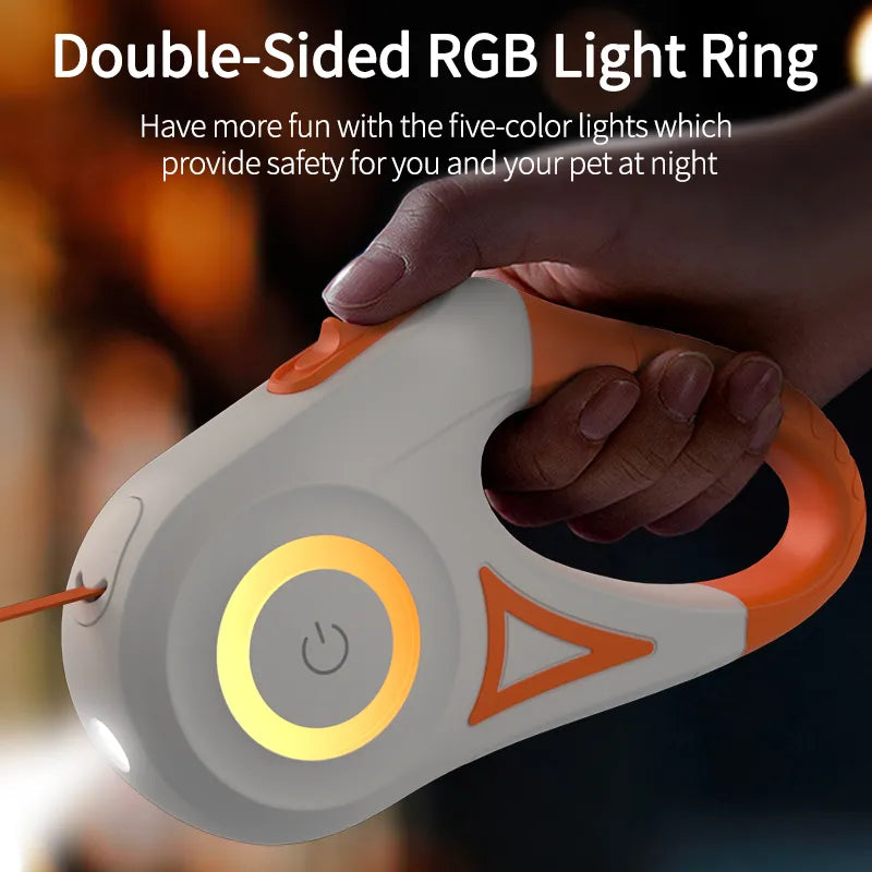 Automatic LED Retractable Dog Leash with Flashlight