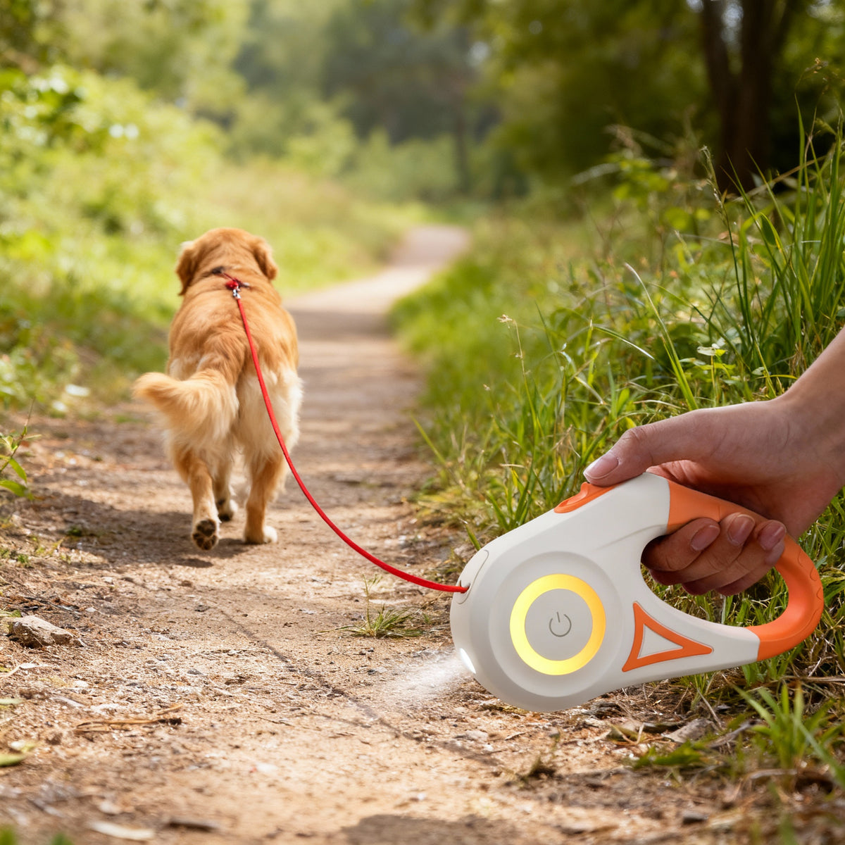 Automatic LED Retractable Dog Leash with Flashlight