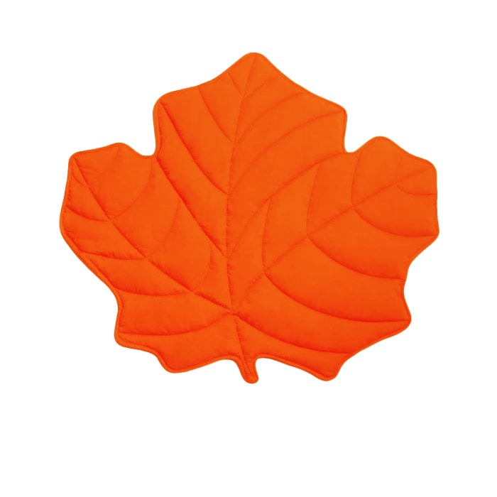 orange leaf-shaped dog blanket.