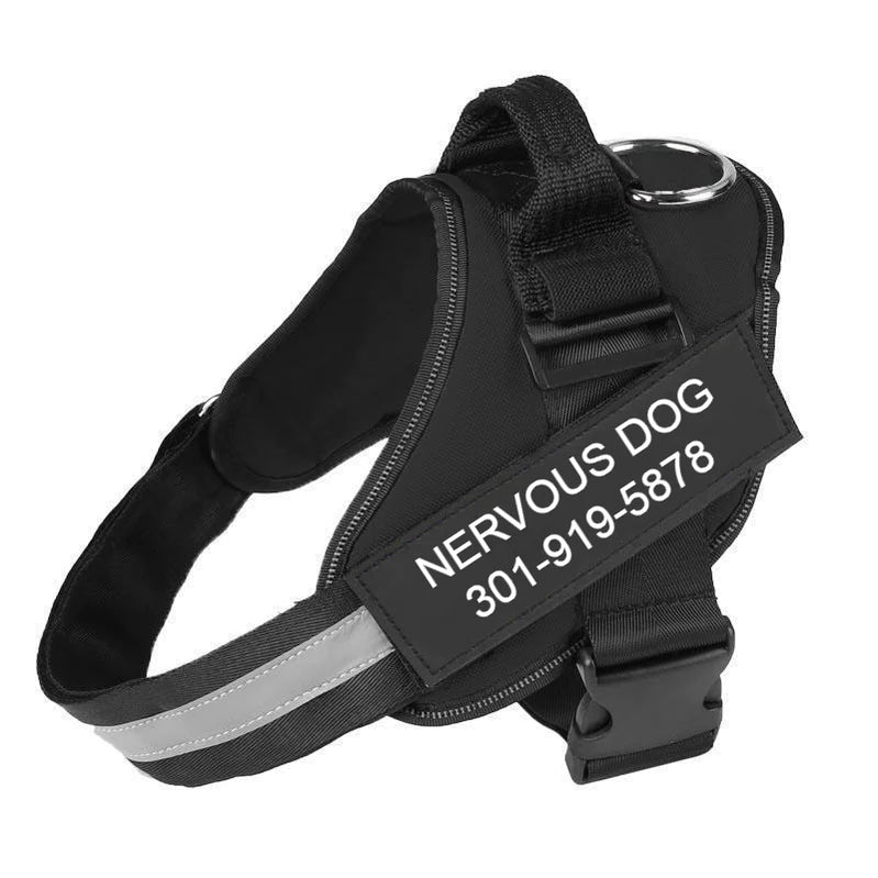Custom No Pull Dog Harness in Black