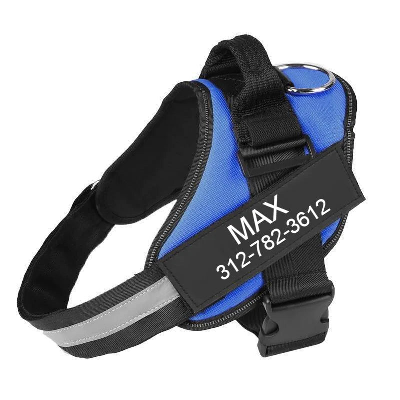 Custom No Pull Dog Harness in blue