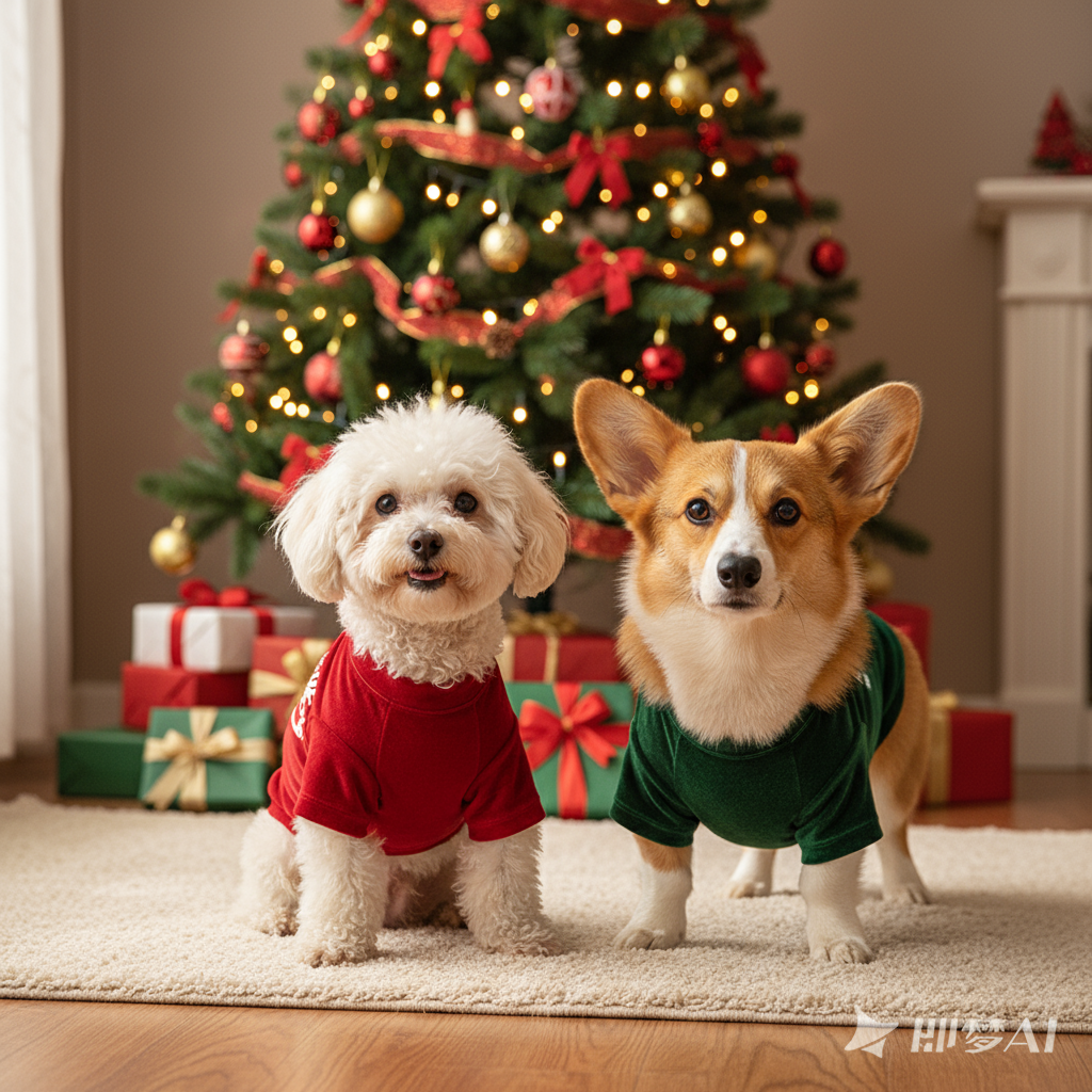 Dog Christmas Pajamas - Soft & Stretchy Holiday Pet Outfit for Winter and Fall