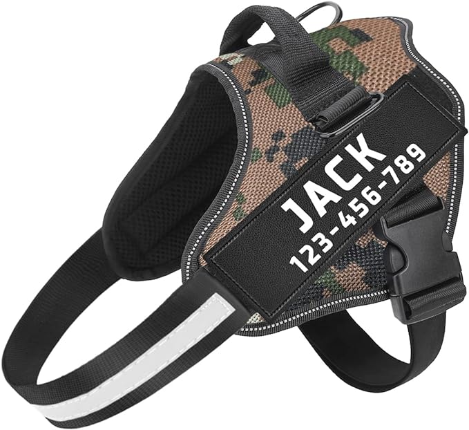 Custom No Pull Dog Harness with Name and Phone Number Personalized Heavy Duty Customized Pet Vest The Calm Pet